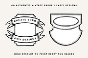 40 Vintage Label and Badge PNGs, an Object Illustration by Century Library (Thumbnail 3 of 6)