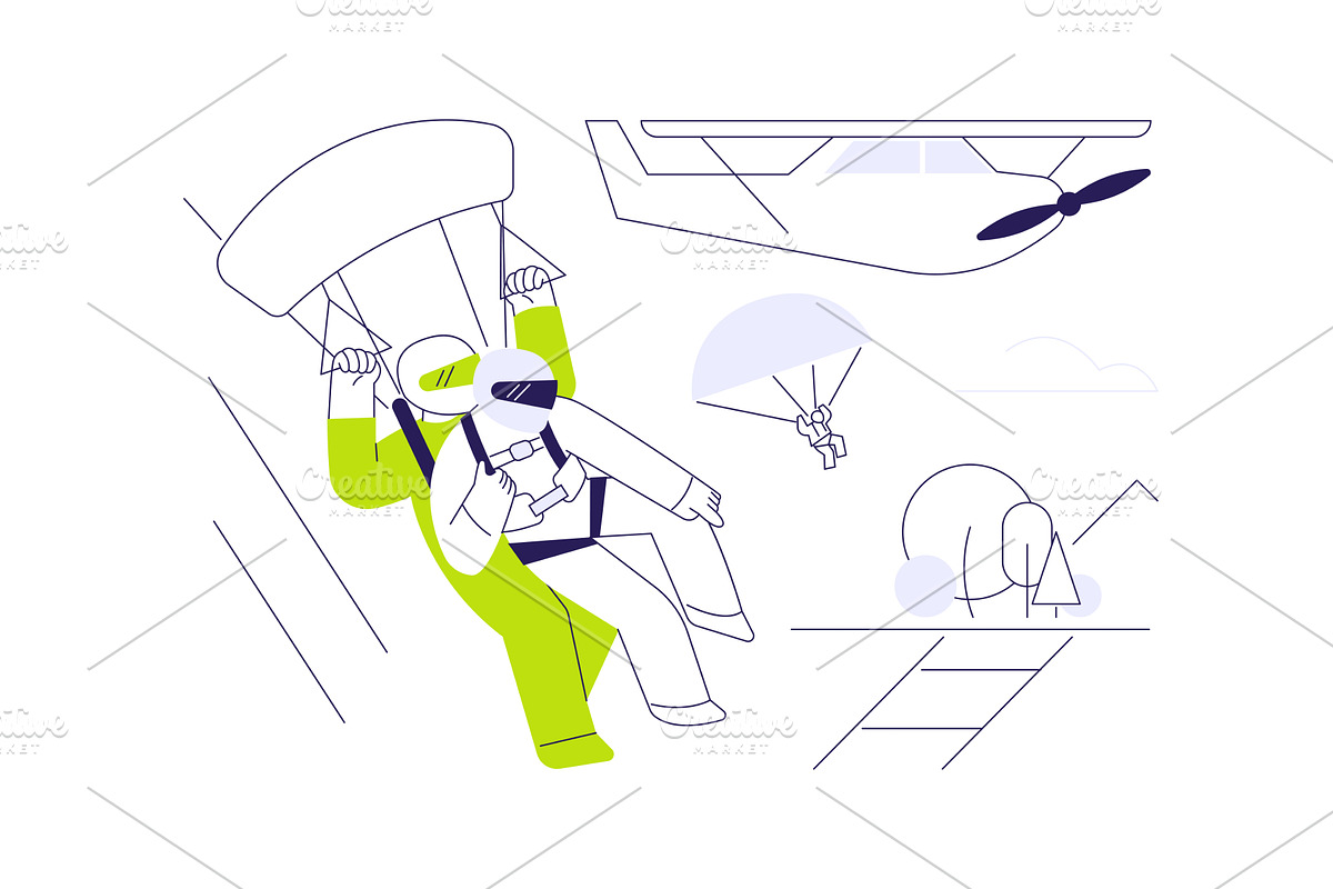 Parachute jumping abstract concept, a Transportation Illustration by Visual Generation