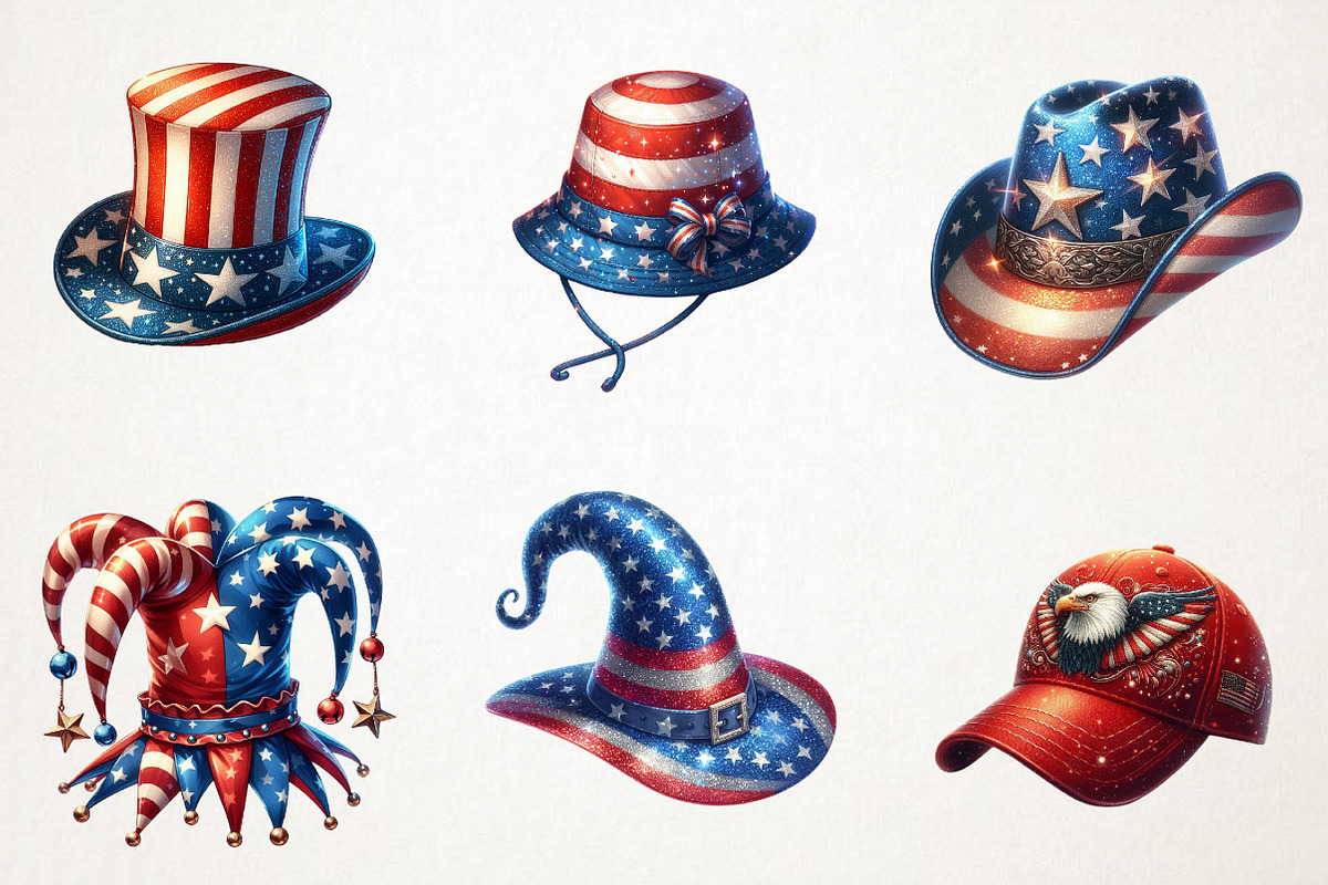 Patriotic Hat Sublimation Clipart, an Illustration by RobertsArt (Photo 7 of 7)
