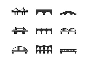 Collection Of 36 Bridges Flat Icons