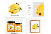Honey Bee Watercolor Bundle, an Animal Illustration by Lemon design (Thumbnail 6 of 10)