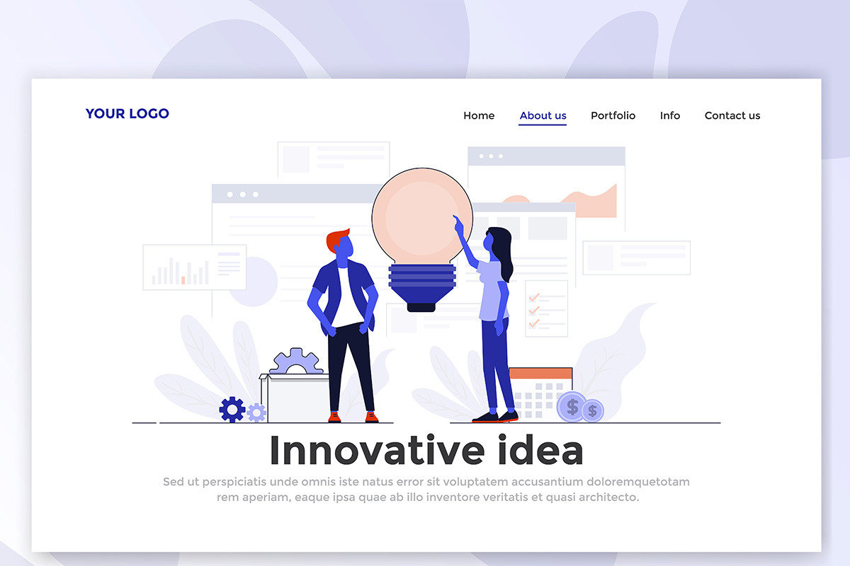 Flat Design Landing page templates, a Person Illustration by Creative Graphics (Photo 7 of 12)