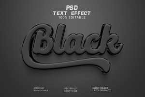 3d Black Text Style Effect