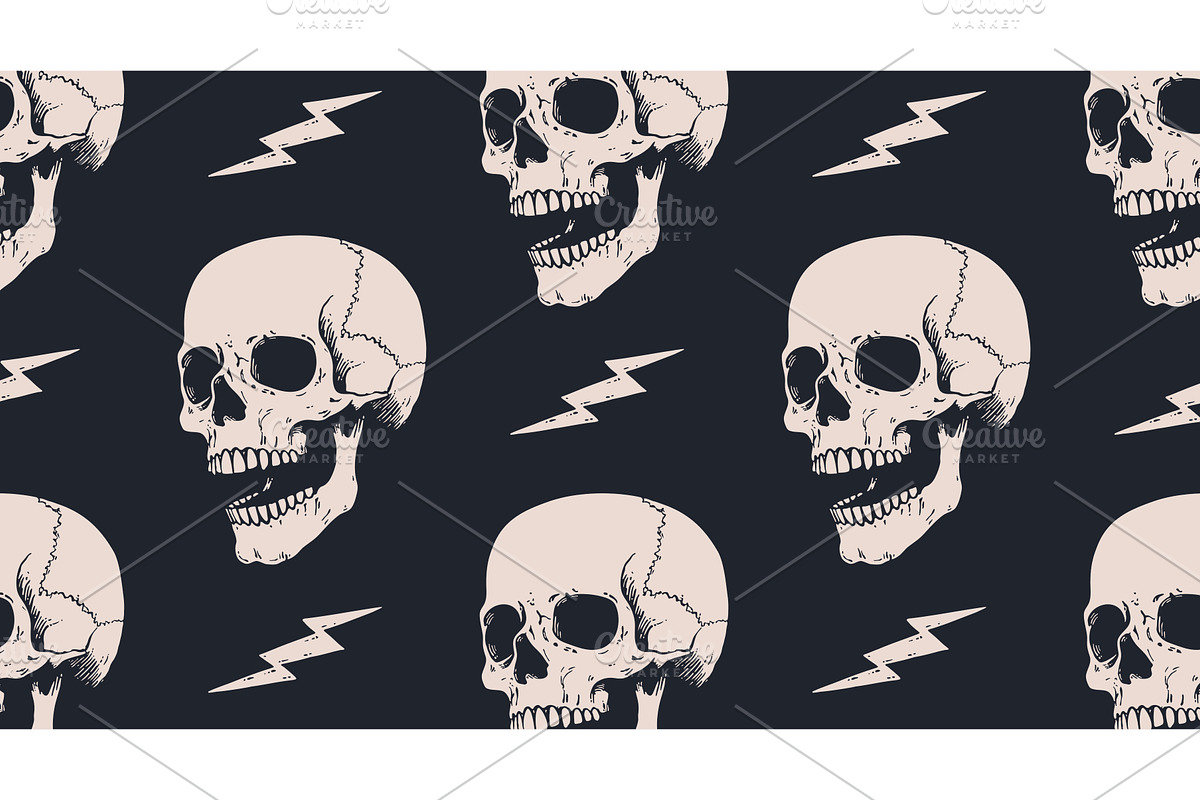 Death Skull. Halloween card, a Texture Illustration by Foxys Graphic