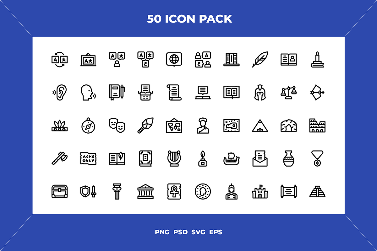 Humanities icons, an Outline Icon by Wencory (Photo 1 of 2)