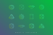 Gemstone and Jewel Wireframes, a Decorative Illustration by digiful (Thumbnail 2 of 3)