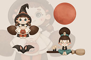 Cute Little Witches – Halloween PNG, an Illustration by designs.svkl (Thumbnail 3 of 4)