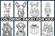 Cute Holiday Coloring Pages For Kids, an Animal Illustration by maggiesar (Thumbnail 3 of 4)