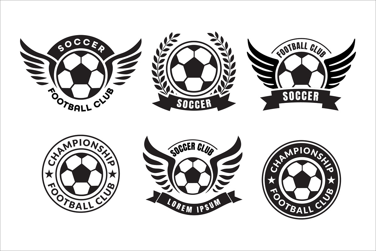 Football emblems with wings, a Branding & Logo Template by Saba Vector