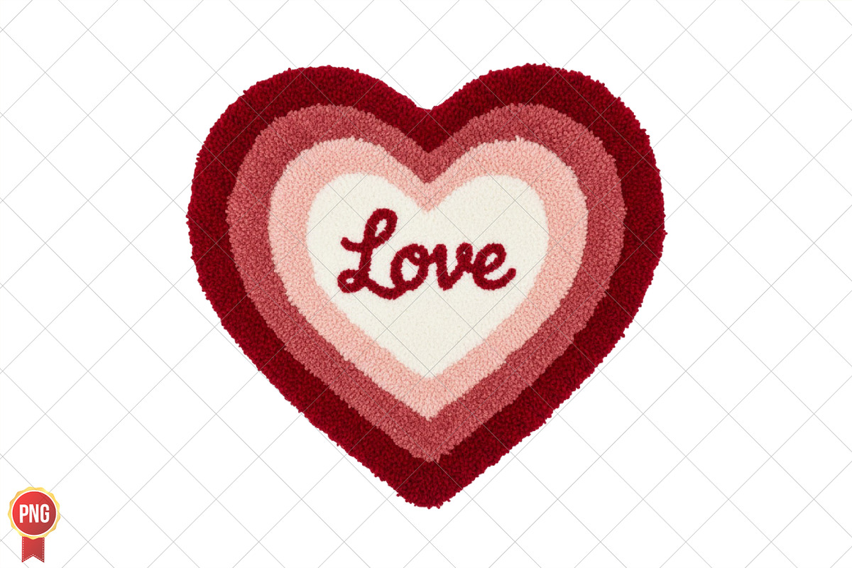 Faux Yarn Valentine Heart Png, an Illustration by SinaCreation (Photo 1 of 7)