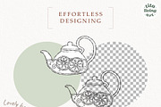 Lemon Tea Time Wedding Line Art, a Food Illustration by TitaLivingArt (Thumbnail 4 of 9)