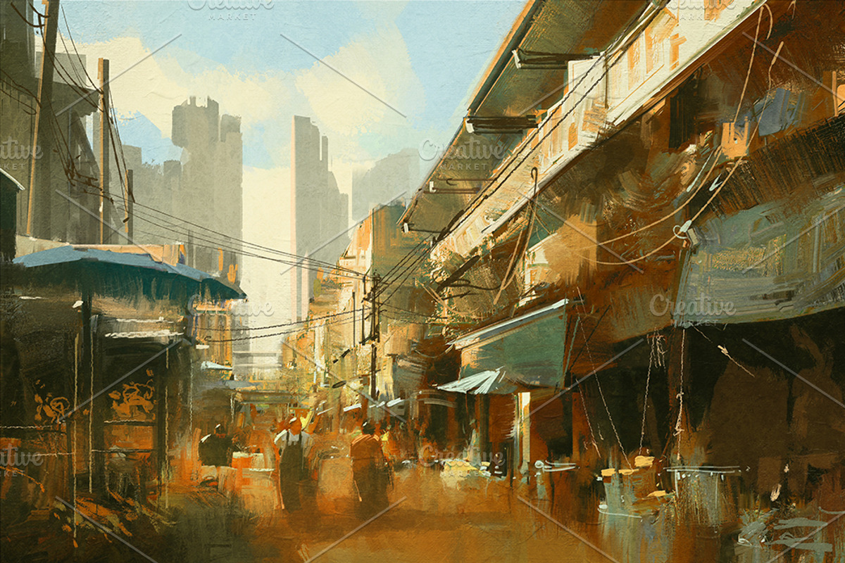 Street market, a Person Illustration by Grandfailure