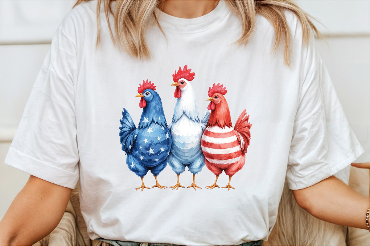 Patriotic USA Chicken PNG, 4th of Ju, an Illustration by Libby Wishes (Photo 2 of 4)