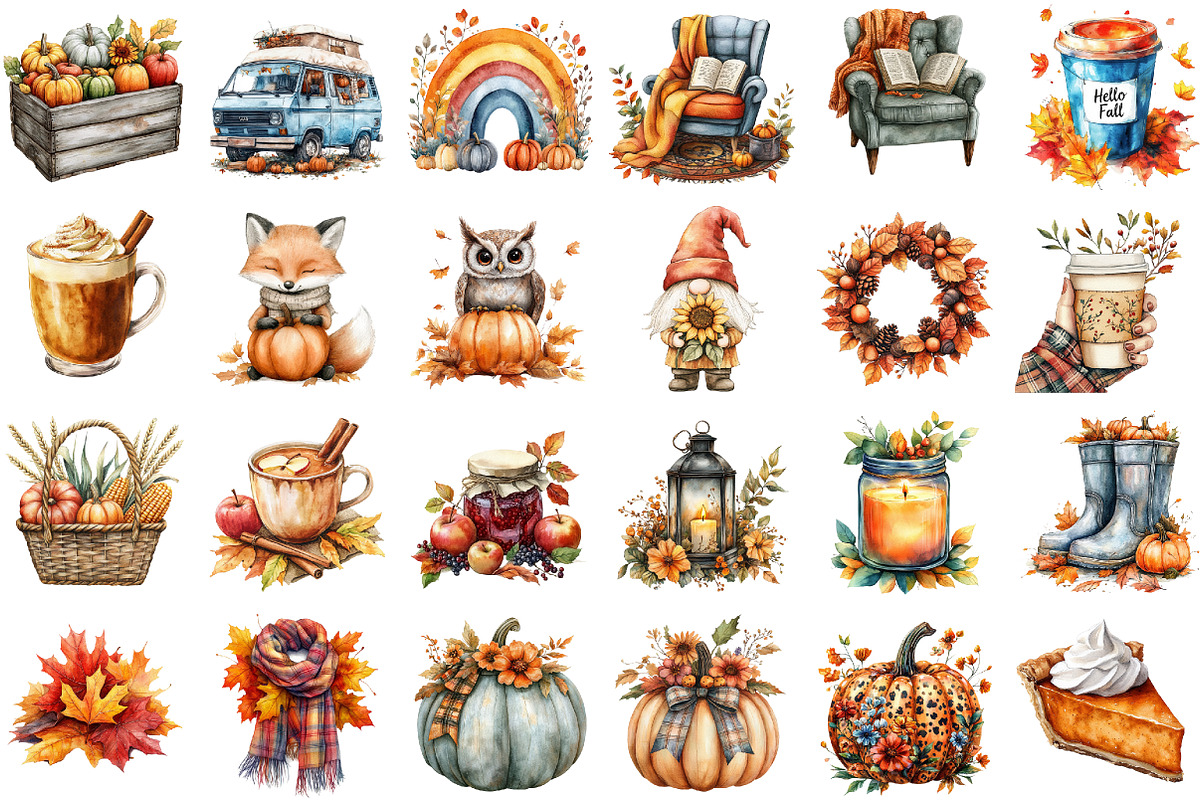 Fall Autumn Sublimation Clipart, an Illustration by Sublimation Artist (Photo 2 of 6)