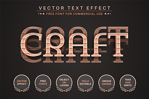 Craft Wood - Editable Text Effect