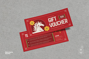 Red Chinese New Year Voucher, a Card Template by Neermana