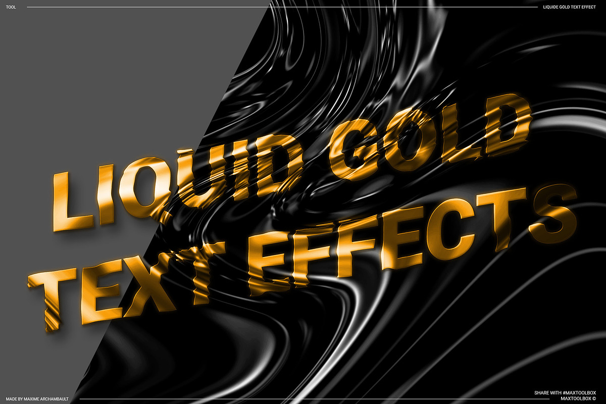 LIQUID GOLD TEXT EFFECT, a Branding & Logo Template by MAX TOOLBOX (Photo 1 of 8)