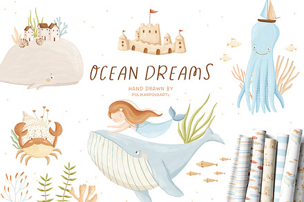 Ocean dreams - baby collection, an Animal Illustration by polikarpovaart