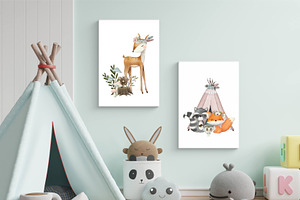 Watercolor Woodland Animals