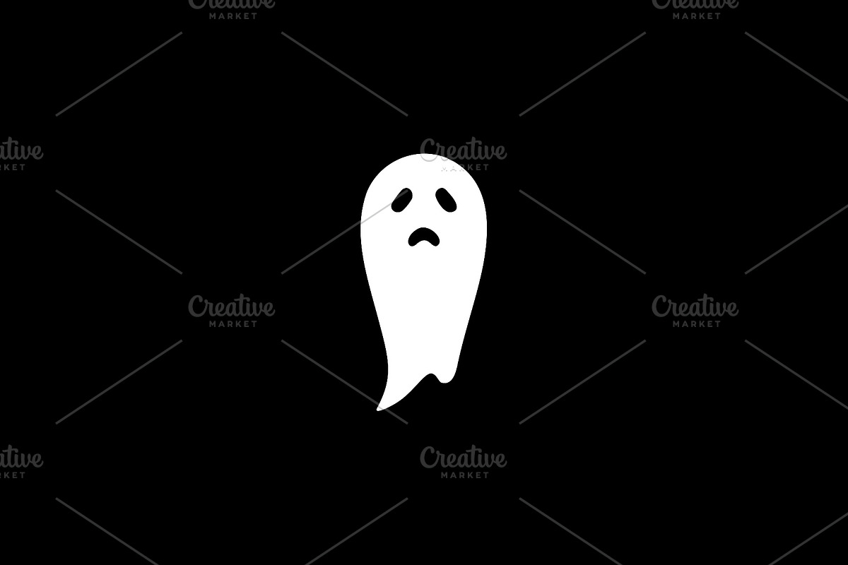 Sad Ghost Silhouette Vector, an Object Illustration by Vectorium Studio (Photo 2 of 4)
