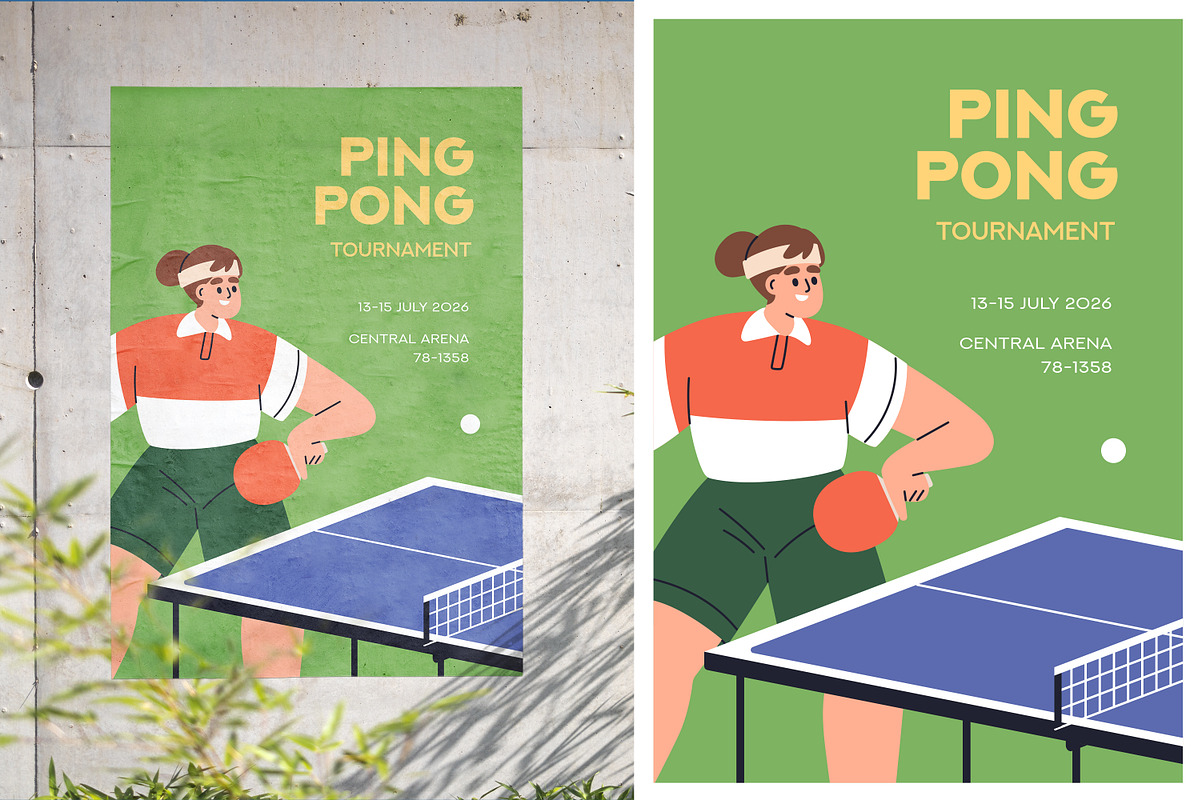 Ping-pong tournament posters set, a Sport Illustration by Good Studio (Photo 4 of 4)