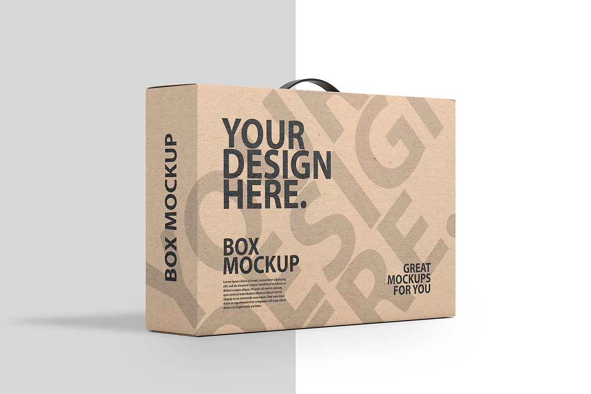Kraft Box with Handle Mockup, a Packaging Mockup by GreatFruit (Photo 4 of 7)