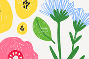 Crayon Abstract Modern Flowers, an Object Illustration by likorbut (Thumbnail 7 of 7)
