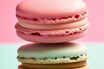 macarons in pastel candy colors, a Food & Drink Photo by Virgo Studio