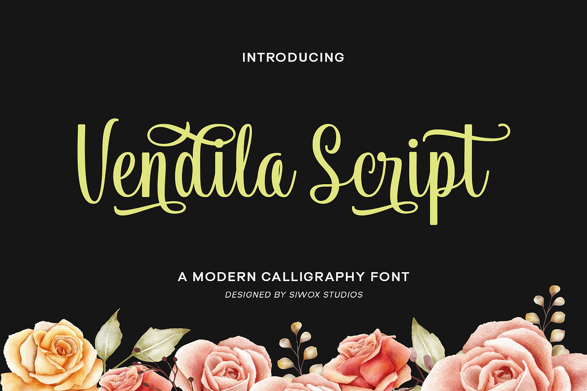 Vendila Script Font, a Script Font by Siwox Studios (Photo 1 of 8)