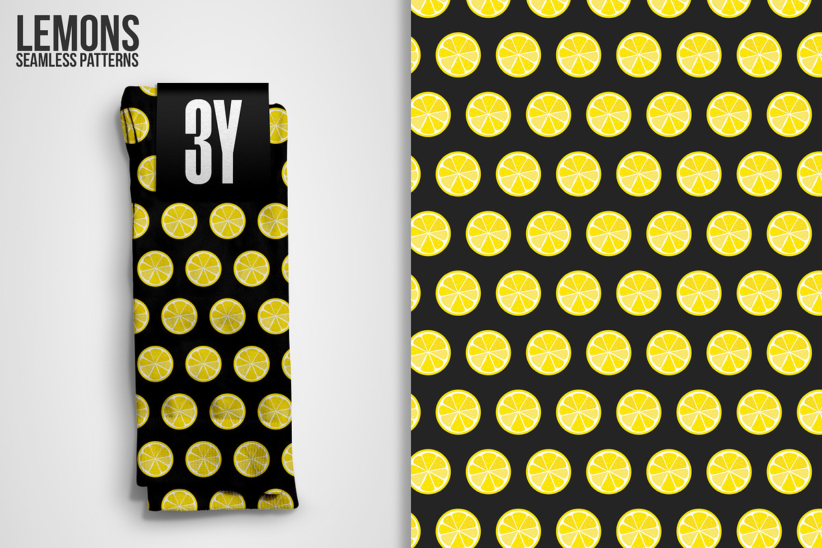 Lemons Seamless Patterns, a Pattern Graphic by 3Y_Design (Photo 4 of 6)