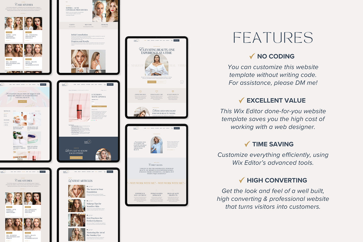 Wix Template Beauty Business Website, a Wix Template by vectorocean (Photo 8 of 11)