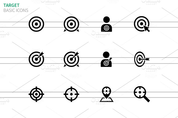 Target Icons On White