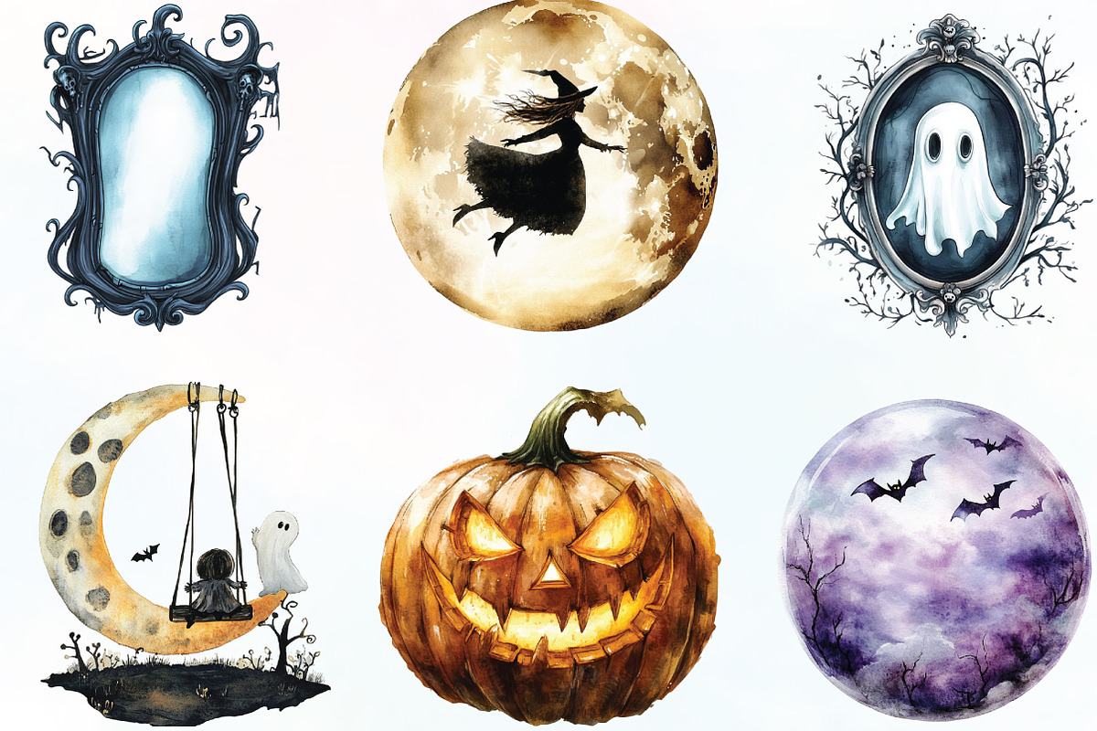 Massive Halloween Watercolor, an Illustration by CraftArtStudio (Photo 3 of 6)