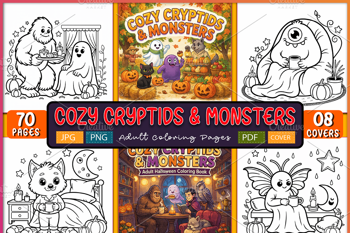 Cozy Cryptids & Monsters Adult, a Seasonal Illustration by Ink Gallery (Photo 1 of 4)