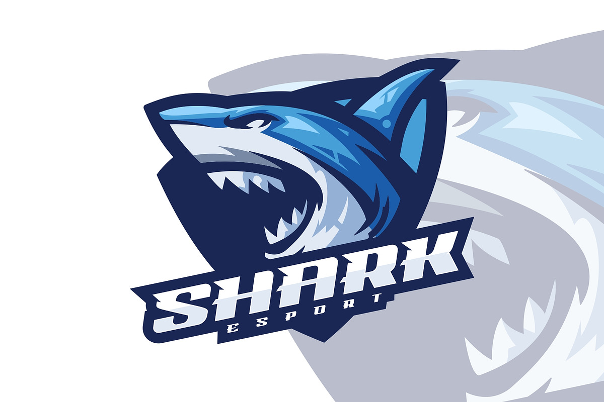 Shark E-Sport Mascot Style., a Branding & Logo Template by ModalTampang