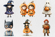 Vintage Halloween Children Clipart, a Seasonal Illustration by Rose Art (Thumbnail 4 of 5)