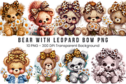 Bear with Leopard Bow PNG Bundle, a Graphic by Clipart Bloom (Thumbnail 1 of 12)