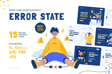 Error State Illustrations, an Empty State Illustration by Ilusiku Studio
