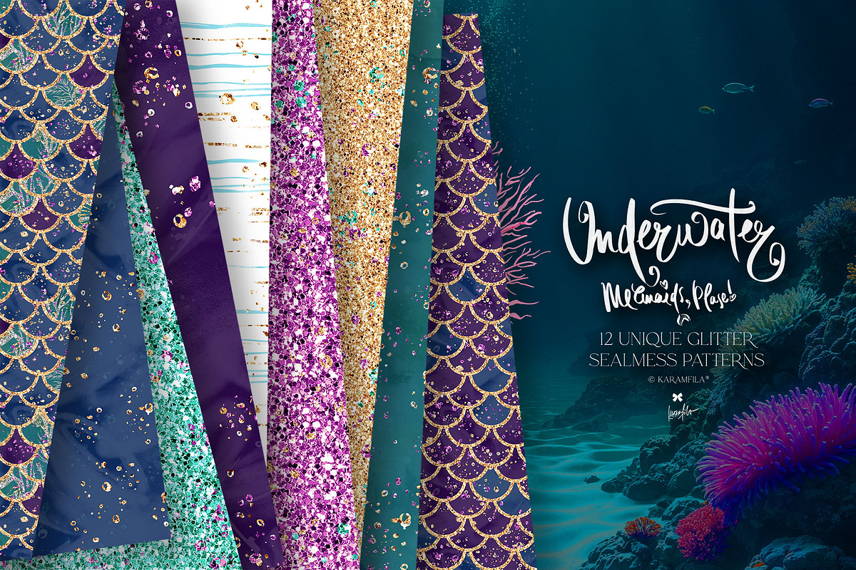 Mermaid Scales Glitter Textures, a Texture Graphic by KaramfilaS (Photo 1 of 26)
