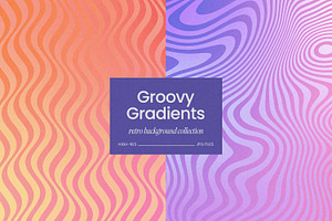 Retro Groovy Gradient Backgrounds
