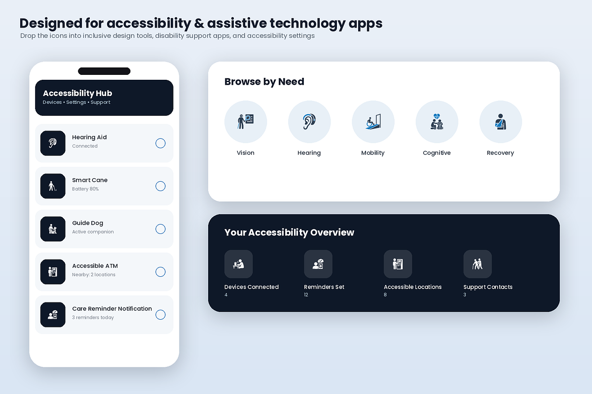 Accessibility & Disability Icons, a Solid Icon by Symbolic Language (Photo 5 of 5)