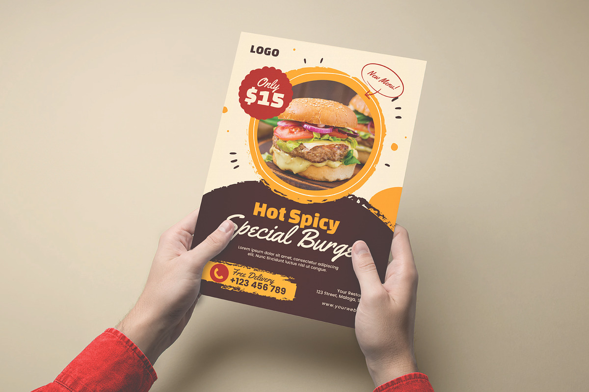 Hot spicy special burger flyer, a Flyer Template by Workhu (Photo 2 of 3)