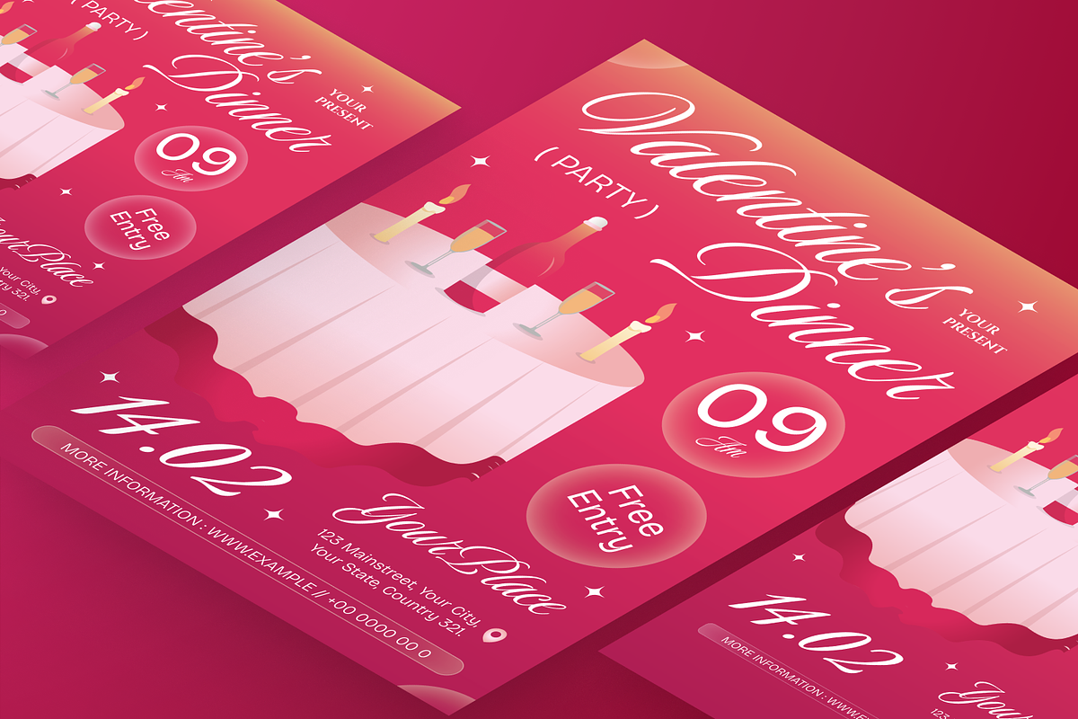 Valentine Dinner Flyer, a Flyer Template by Annora Studio (Photo 5 of 6)