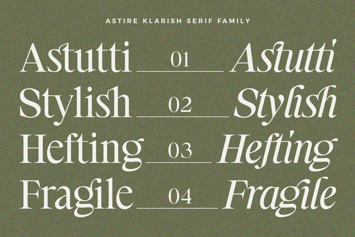 Astire Klarish, a Serif Font by Dora Typefoundry (Photo 18 of 36)