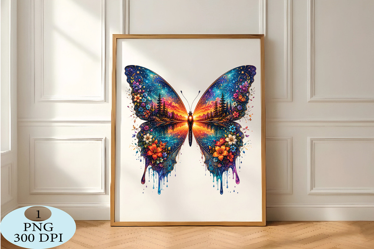 Boho Sunset Butterfly Enchanting PNG, a Seasonal Illustration by Daily.Designs (Photo 5 of 5)