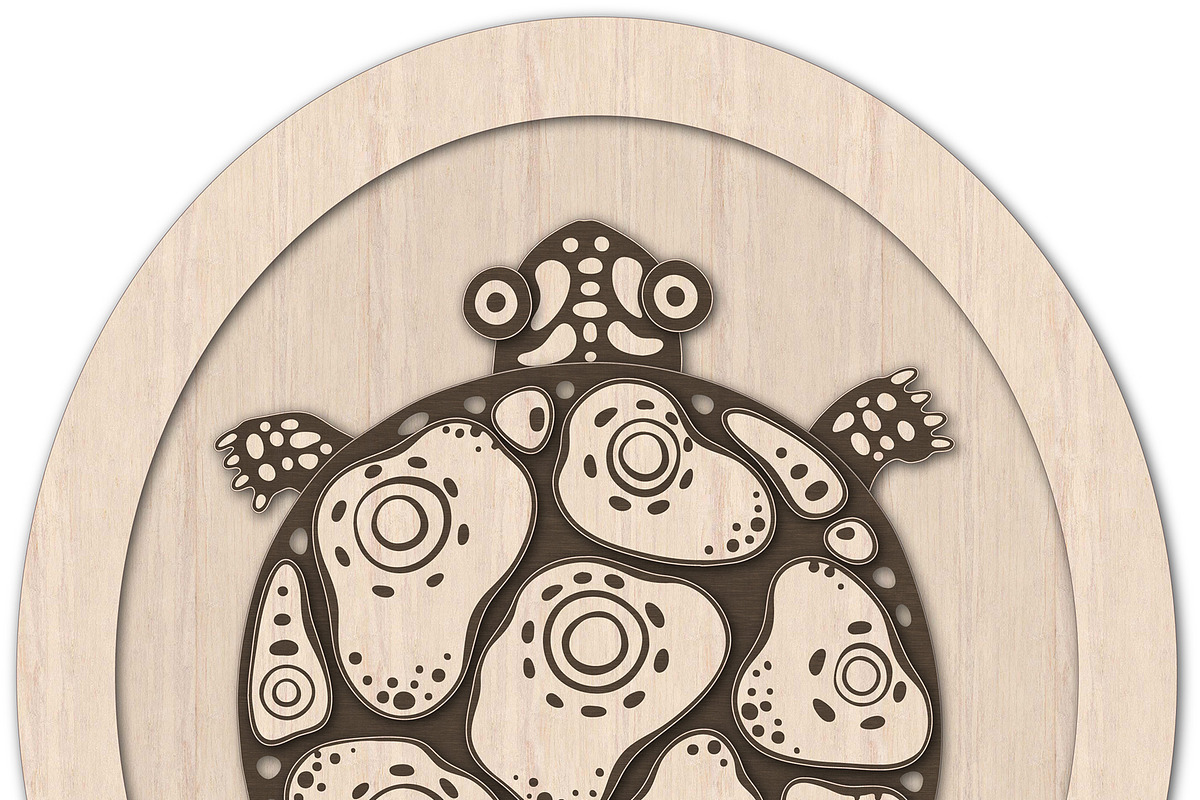 DIY Turtle Laser Cut File Craft Deco, an Object Illustration by Bubert Art (Photo 7 of 9)