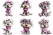 Funny  Crazy Dog Clipart, an Illustration by DreamArtGraphic (Thumbnail 4 of 5)