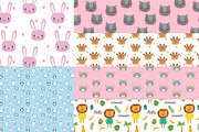 Seamless patterns with cute animals, an Animal Illustration by Helen Sko (Thumbnail 2 of 4)