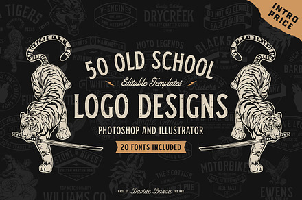 50 Apparel Logo Designs, a Branding & Logo Template by Davide Bassu