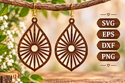 Geometric Sunburst Earring SVG File, an Object Graphic by Libby Wishes (Thumbnail 2 of 3)